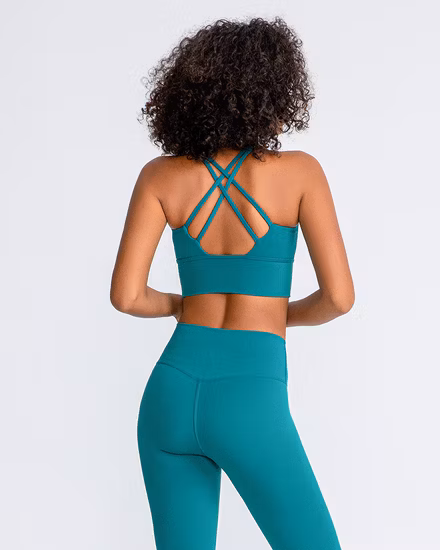 Hot Sale Anpassbarer Logo-Rückenbinden-Kreuz-High-Impact-Yoga-Top-Sport-BH für Damen′ S