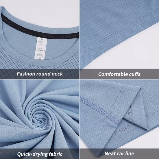 Benutzerdefiniertes Logo Blank T-Shirt Herren Sportbekleidung Atmungsaktives Polyester Gym Shirts Herren Sport-T-Shirt