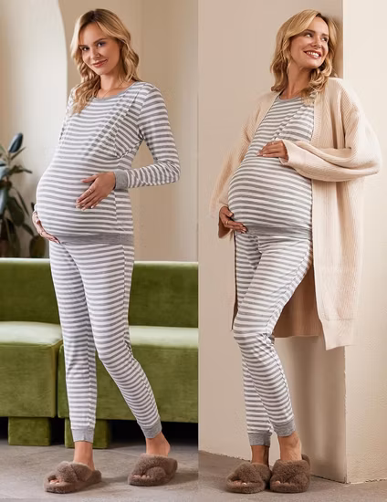 Umstands-Stillpyjama-Nachtwäscheset Umstandspyjama-Hauskleidung